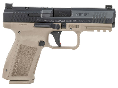 Canik HG7159N Mete SF Compact 9mm Luger 15+1, 4.19" Black Steel Barrel, Black Nitride Optic Ready/Serrated Slide, Flat Dark Earth Polymer Frame w/Beavertail & Picatinny Rail, Ambidextrous