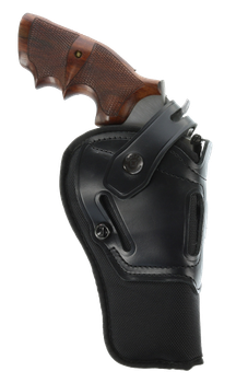 Galco SR43B Switchback  OWB Black Leather Belt Slide Fits Ruger GP100/S&W K Frame/2.50-3" Barrel Ambidextrous                                                                                           