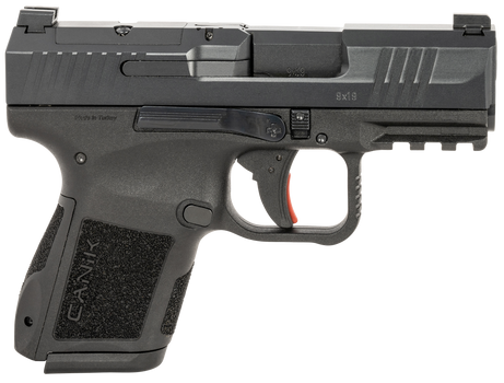 Canik HG7620N Mete MC9 9mm Luger 12+1/15+1 3.18" Black Steel Barrel, Matte Black Tenifer Cerakote Optic Ready/Serrated Slide, Black Polymer Frame w/Picatinny Rail, Black Polymer Grips                 