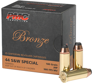 PMC 44SB Bronze  44S&WSpl 180gr Jacketed Hollow Point 25 Per Box/20 Case                                                                                                                                