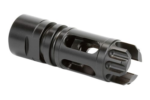 Griffin Armament XHP762FCM Gate-LOK Flash Comp Black Nitride 17-4 Stainless Steel with 5/8"-24 tpi Threads, 2.77" OAL & .863" Diameter for 30 Cal 30SD, M4SD Silencers & QD Blast Shield                