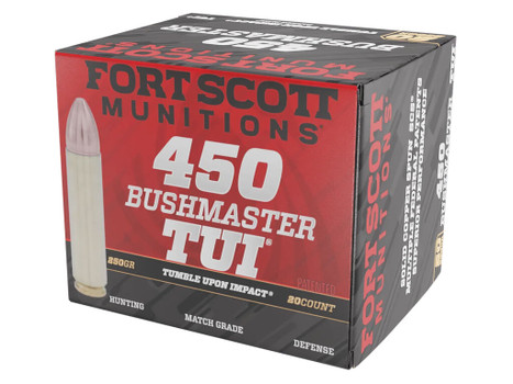 Fort Scott Munitions 450BM250SCV Tumble Upon Impact (TUI) Rifle 450Bushmaster 250gr Solid Copper Spun 20 Per Box/10 Case