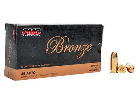 PMC 45A Bronze 45ACP 230gr Full Metal Jacket 50 Per Box/20 Case
