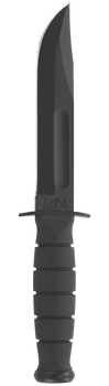 Ka-Bar 1256 Fighting/Utility  5.25" Fixed Clip Point Plain Black 1095 Cro-Van Blade, Black Kraton G Handle, Includes Sheath                                                                             