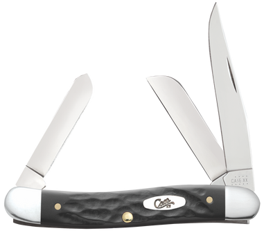 Case 18222 Stockman  Medium Folding, 2.57"/1.88"/1.71" Clip Point/Sheepsfoot/Spey Plain Mirror Polished Tru-Sharp SS Blade, Rough Black Jigged Synthetic Handle                                         