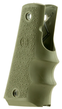 Hogue 45001 OverMolded Grip Cobblestone OD Green Rubber with Finger Grooves for 1911 Government                                                                                                         