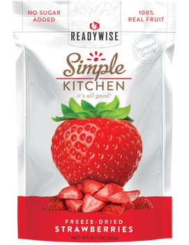 ReadyWise SK05006 Simple Kitchen Freeze Dried Fruit Strawberry 1 Serving Pouch 6 Per Case                                                                                                               