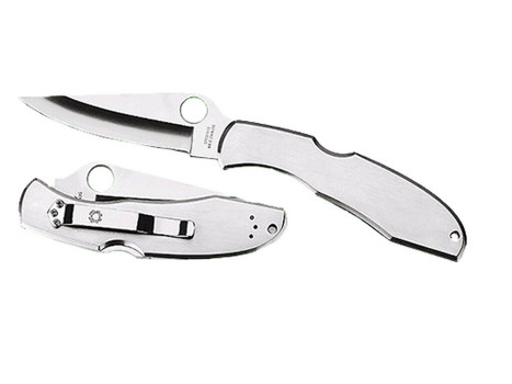 Spyderco C10P Endura II 3.88" Folding Drop Point Plain VG-10 Stainless Steel Blade/Stainless Handle