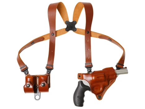 Galco MCII104 Miami Classic II Shoulder System Shoulder Fits Chest Up To 56"/Colt King Cobra Tan Steerhide Right Hand