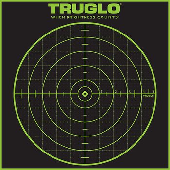 TruGlo TG10A12 Tru-See Grid Self-Adhesive Heavy Paper Black/Green 12"x12" Bullseye 12 Pack                                                                                                              