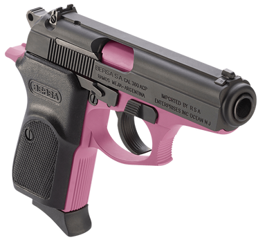 Bersa T380PNK8 Thunder  Micro-Compact Frame 380 ACP 8+1 3.50" Pink Cerakote Steel Barrel, Matte Black Serrated Steel Slide, Pink Cerakote Aluminum Frame                                                