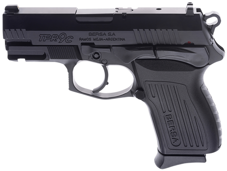 Bersa TPR9CM TPRC  Compact Frame 9mm Luger 13+1, 3.25" Black Manual Barrel, Matte Black Serrated Steel Slide & Aluminum Frame, Ambidextrous                                                             