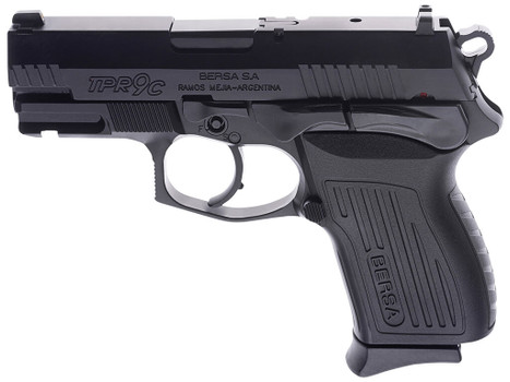 Bersa TPR9CM TPRC Compact Frame 9mm Luger 13+1, 3.25" Black Manual Barrel, Matte Black Serrated Steel Slide & Aluminum Frame, Ambidextrous