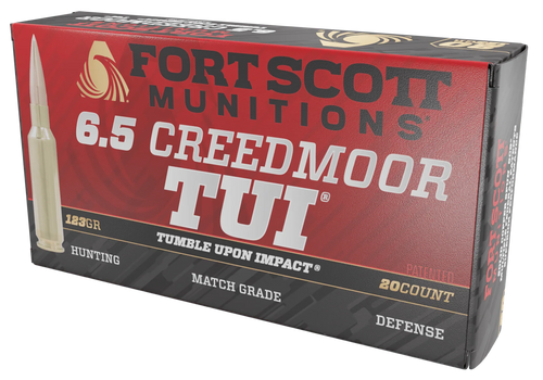 Fort Scott Munitions 65CM123SCV11 Tumble Upon Impact (TUI) Rifle 6.5Creedmoor 123gr Solid Copper Spun 20 Per Box/10 Case                                                                                