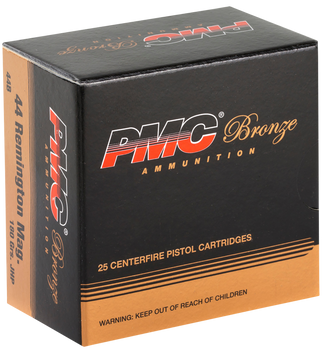 PMC 44B Bronze  44RemMag 180gr Jacketed Hollow Point 25 Per Box/20 Case                                                                                                                                 