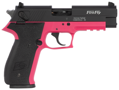 GSG GERG2210FFP FireFly  22 LR 10+1 4" Black Serrated Slide, Pink Zinc Alloy w/Accessory Rail Frame, Black Polymer Grip                                                                                 