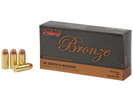 PMC 40B Bronze 40S&W 165gr Jacketed Hollow Point 50 Per Box/20 Case