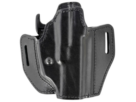 Bianchi 58351 Allusion Assent Pro-Fit OWB Size 13 Black Leather Belt Slide Compatible w/Springfield XDS/Ruger American Pistol/Glock 17/22 Belt Up to 1.50" Wide Right Hand