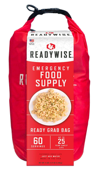 ReadyWise RW10641 7 Day Emergency Grab Bag  60 Servings, 10 Mylar Pouches, 13,920 Total Calories, About 60 Cups of Water Needed                                                                         