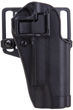Blackhawk 410503BKR Serpa CQC  OWB Size 03 Matte Black Polymer Belt Loop/Paddle Fits 1911 Government & Clones Right Hand                                                                                