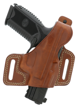 Galco SIL212 Silhouette  OWB Tan Leather Belt Slide Fits 1911 Fits 3.50" Barrel Right Hand                                                                                                              