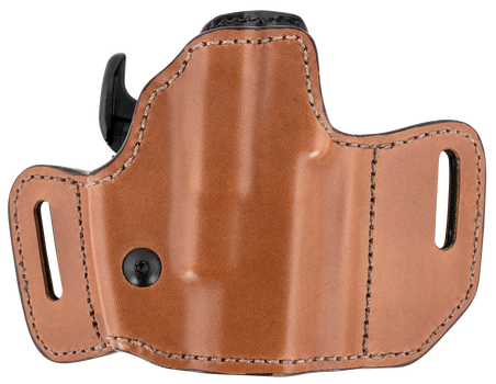 Bianchi 31831 Allusion Assent Pro-Fit OWB Size 11 Tan Leather Belt Slide Compatible w/ S&W M&P Shield/FN FNS Compact/Glock 26/27 Gen1-5 Belt Up to 1.50" Wide Right Hand                                