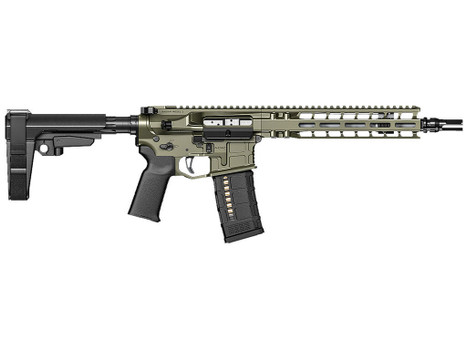 Radian Weapons R0515 Model 1 Pistol 223 Wylde 30+1 10.50", OD Green Billet Rec/M-Lok Handguard, Smooth Buffer Tube (No Brace), Magpul Grip, Ambi Controls, Dead Air QD Flash Hider, Adj. Triggers