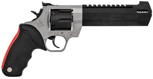 Taurus 2440065RH Raging Hunter  44 Rem Mag 6rd 6.75" Matte Black Oxide Cylinder & Barrel Matte Stainless Steel Frame Black Rubber with Integrated Red Cushion Insert Grip                               