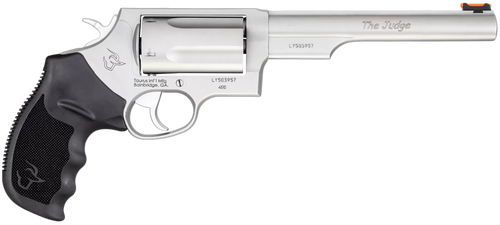 Taurus 2-441069T Judge  Compact 45 Colt (Long Colt)/410 Bore 5 Shot 6.50" Matte Stainless Steel Barrel, Cylinder & Frame, Black Ribber Grip, Transfer Bar Safety, Exposed Hammer                        