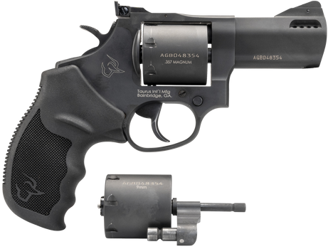 Taurus 2-692031 692  Medium 38 Special +P/357 Mag/9mm Luger 7 Shot 3" Matte Black Ported Barrel, Cylinder & Frame, Black Ribber Grip, Transfer Bar Safety, Exposed Hammer, 2 Cylinders                  