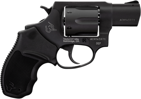 Taurus 232721 327  Small Frame 327 Federal Mag 6rd 2" Matte Black Carbon Steel Barrel, Cylinder & Frame, Black Finger Groove Rubber Grip, Hammer Safety                                                 