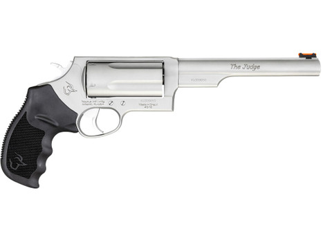 Taurus 2441069MAG Judge Magnum Compact Frame 45 Colt (Long Colt)/410 Gauge 5rd 6.50" Matte Stainless Steel Barrel, Cylinder & Frame, Black Ribber Grip, Transfer Bar Safety, Exposed Hammer