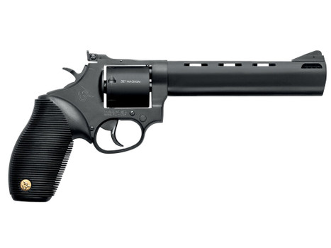 Taurus 2-692061 692 Medium 38 Special +P/357 Mag/9mm Luger 7 Shot 6.50" Matte Black Vent Rib Barrel, Cylinder & Frame, Black Ribber Grip, Transfer Bar Safety, Exposed Hammer, 2 Cylinders