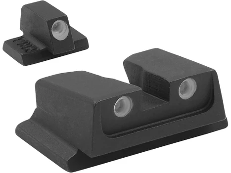 Meprolight USA 117663101 Tru-Dot Green Tritium White Outline Front Sight-Green Tritium White Outline Rear Sight Smith & Wesson M&P (Non Optics Ready)