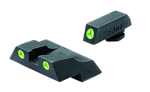 Meprolight USA 102263101 Tru-Dot Sight Set Green Tritium Front & Rear, Compatible w/Glock 26/27,  Post/Dovetail Mount                                                                                   
