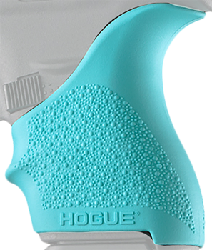Hogue 18204 HandAll Beavertail Grip Sleeve Compatible w/Glock 42/43 Textured Aqua Blue Rubber                                                                                                           