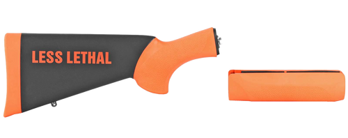 Hogue 08742 OverMolded Less Lethal Black/Orange Fits Remington 870                                                                                                                                      