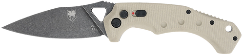 CobraTec Knives TANAFRYK Ryker  3.75" Folding Plain Black Stonewashed D2 Steel Blade, 5" Tan Textured G10 Handle                                                                                        