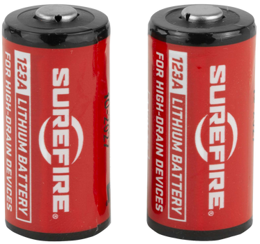 SureFire SF2CB 123A Batteries  Red/Black 3.0 Volts 1,500 mAh (2) Single Pack                                                                                                                            