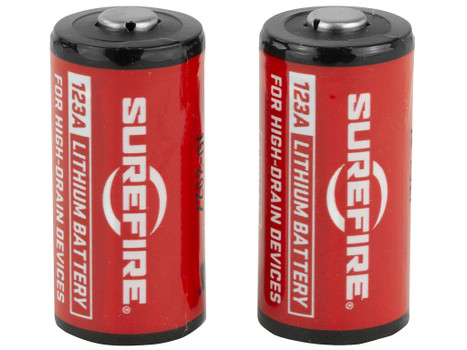 SureFire SF2CB 123A Batteries Red/Black 3.0 Volts 1,500 mAh (2) Single Pack