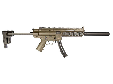 GSG GSGGERGGSG1610G GSG-16 Carbine Full Size 22 LR 10+1 16.25" Black 6-Groove Rifling Barrel Green Polymer Receiver Black Collapsible w/Storage Compartment Stock Right Hand