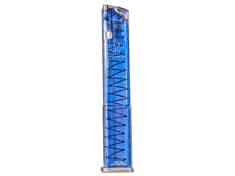 ETS Group GLK18G2BLU Pistol Mags 31rd Extended w/Gen2 Floor Plate 9mm Luger Compatible w/ Glock 17/18/19/19X/26/34/45 Clear Blue Polymer