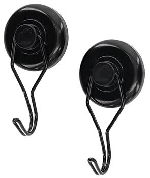 Lockdown 1215354  Magnetic Hook Black Steel Holds 20 lbs 2 Pack                                                                                                                                         