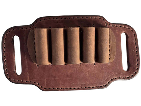 1791 Gunleather HNTABS12BRWA Ammo Belt Slide Brown Leather 12 Gauge