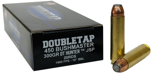 DoubleTap Ammunition 450B300SP   450Bushmaster 300gr Jacketed Soft Point 20 Per Box/25 Case                                                                                                             