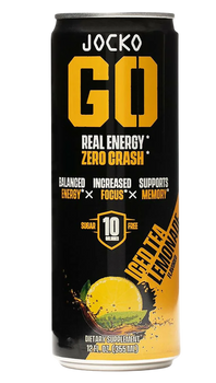 Jocko Fuel 29002 Iced Tea Lemonade Energy Drinks 12oz 12Pack                                                                                                                                            