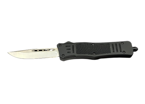 Steel River Knives MT618BULDP MT618 Ultralight 3.25" OTF Drop Point Plain Polished D2 Steel Blade, 4.25" Black Aluminum Handle                                                                          
