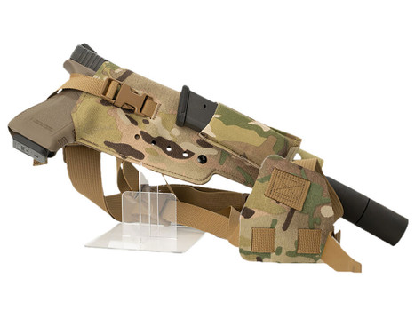 Cole-tac VWX107 Varmint Wrangler XL Pistol Holder Chest Multi-Cam Right Hand