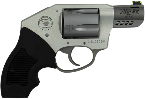 Charter Arms 53801 Off Duty Coyote 380 ACP 5rd 2" Matte Stainless Ported Barrel & Cylinder, Anodized Aluminum Frame, Black Finger Grooved Rubber Grip, Concealed Hammer                                 