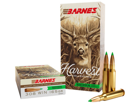 Barnes Bullets 32404 Harvest 308Win 165gr Sierra Tipped GameKing 20 Per Box/10 Case